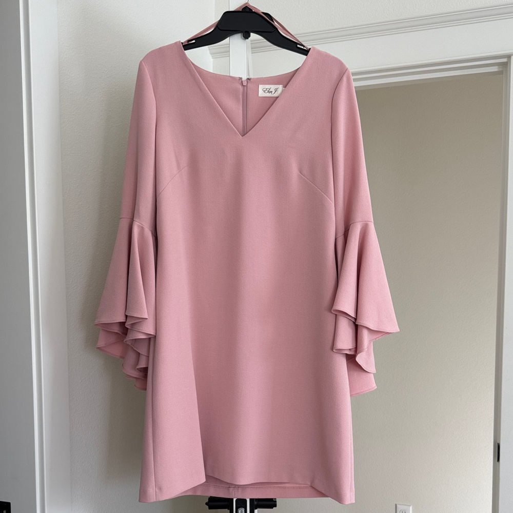 Eliza J Pink Ruffle Sleeve Dress